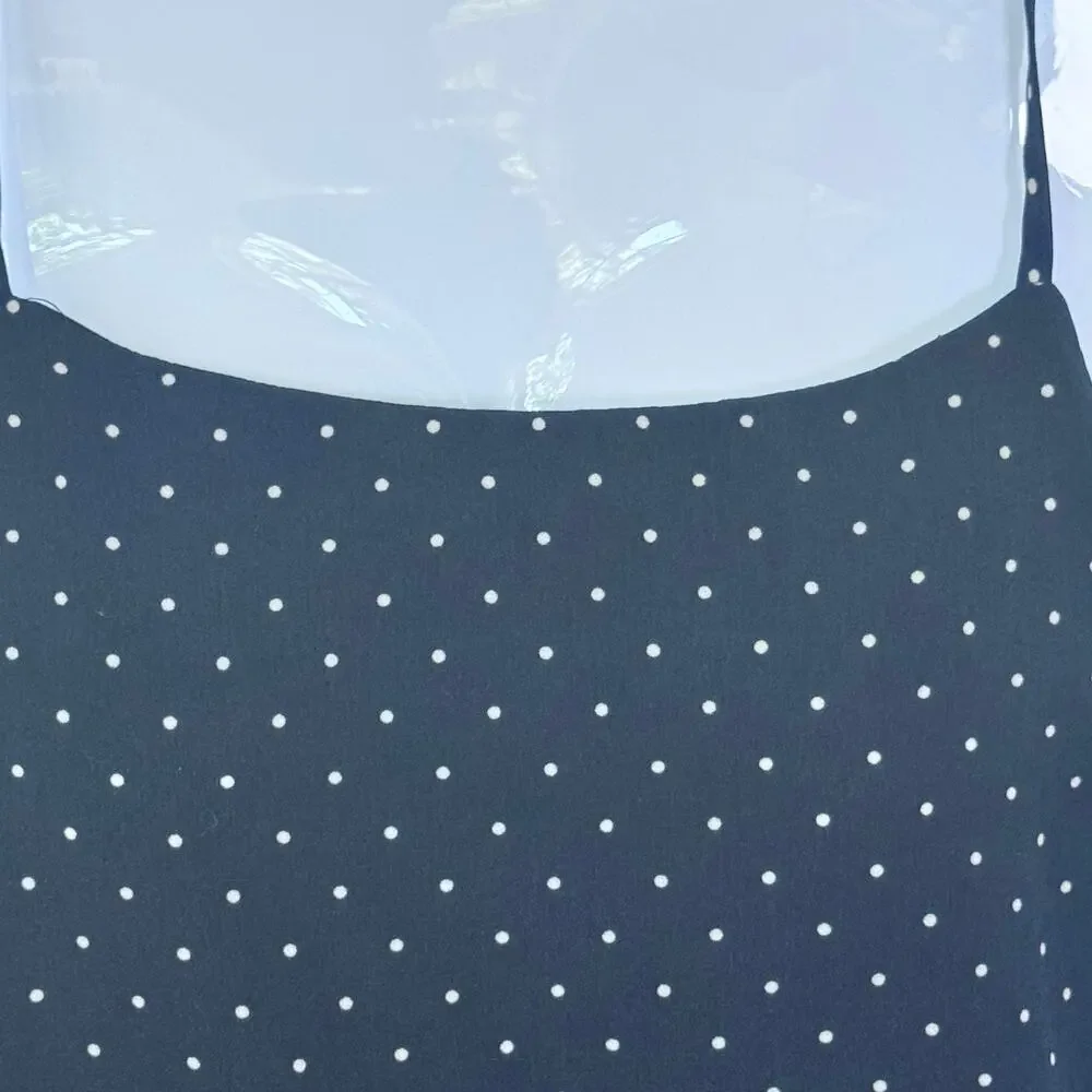 J.O.A. Just One Answer Navy Polkadot Convertible Dress Adjustable Side‎ Ruched S - Picture 5 of 12